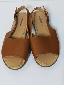 Comfortview Sandals Womens 9.5W  Wide Adele Comfort Flats Slingback Faux Leather - Picture 1 of 6