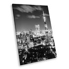 SC381 Black White Portrait Canvas Picture Print Large Wall Art City Skyline Cool