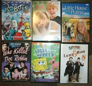 6 DVD lot - Family Films; Robots,Little House on Prairie,My Girl,Laurel & Hardy - Picture 1 of 1