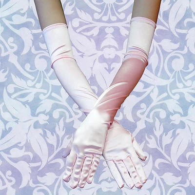 ¡ROSA! Mujeres Noche Fiesta Boda Ópera Brazo Dedo Codo Largo Satén Guantes ¡LO ÚLTIMO! Foto 1 de 4