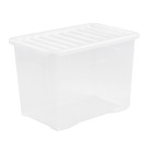 Clear Plastic Containers with Lids Stackable Nestable Storage Box Home Office MP