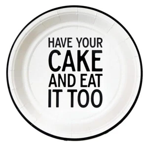 Disposable Tableware Round Party Plates Paper Plate 7In. Dia. Have Your Cake 4PK - Picture 1 of 3