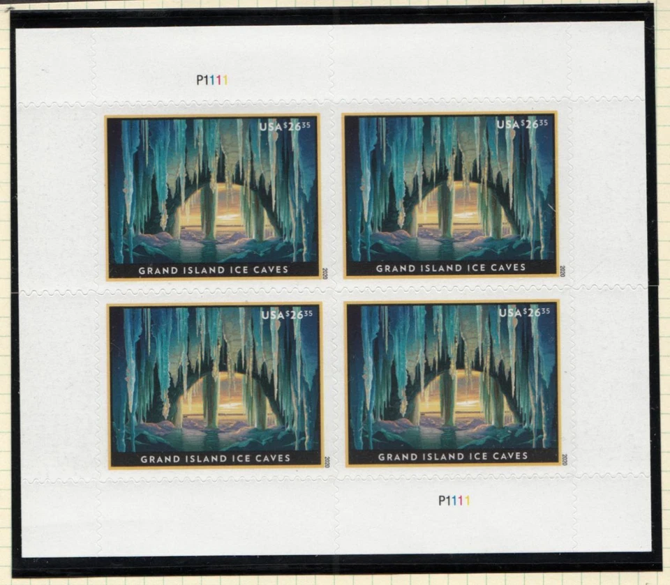 2020 Grand Island Ice Caves, Michigan $26.35 Sc 5430 full pane of 4 MNH - Image 1 of 1