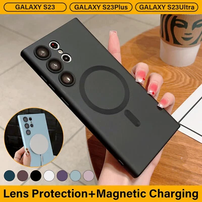 Capa fina macia segura magnética Mag para Samsung S25 S24 Ultra Plus S23 S22 S21 S20 - Imagem 1 de 4