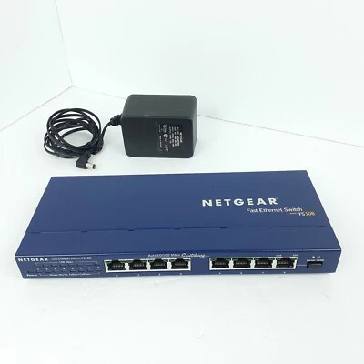 NETGEAR ProSafe Fast Ethernet Switch FS108 8 Port Auto 10/100 Mbps Switching - Image 1 of 4