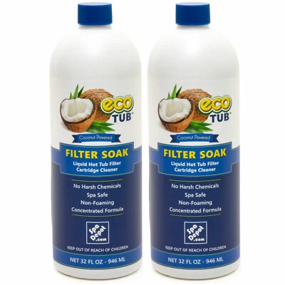 eco-TUB Filter Soak Hot Tub Spa & Pool Filter Cartridge Cleaner 2 x 32oz Bottles - Image 1 of 4