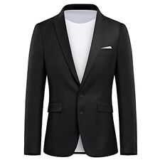 Mens Suit Blazer Slim Fit 2 Button Business Jacket Notched Lapel Sport Coat B...
