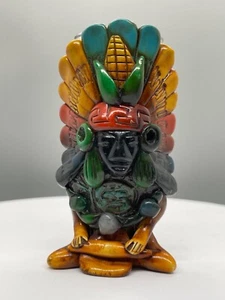 Handmade Aztec/Mayan Warrior Corn Shot Glass Vintage - Picture 1 of 17