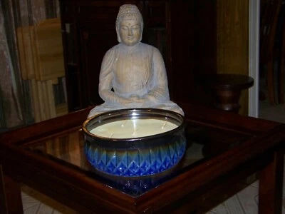 Blue Ceramic 66.95 ounce 5 wick OUTDOOR candle lemongrass and citronella scented - Image 1 of 2