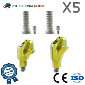 5x Dental Angulated 17° Multi Unit 1.4 Titanium Sleeve Set Slim Int Hex 2.0 - Picture 1 of 4