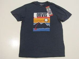 NWT Mens ORVIS Blue Graphic S/S T-Shirt Size Medium M - Picture 1 of 2