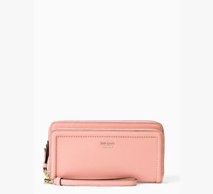 KATE SPADE Anita Doble Cremallera Muñequera Cartera Madison Staci Cartera Cuero Rosa - Imagen 1 de 4