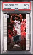 2008-09 Upper Deck LeBron James UD Game Used Patch Jersey #GA-LJ PSA 8 NM-Mint