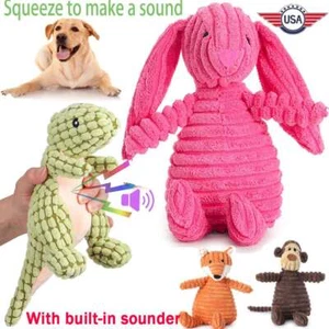 Dog Chew Toy Squeaky with Squeakers for Aggressive Chewers Durable Plush Pet Toy - Picture 1 of 16