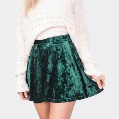 BB Dakota X Steve Madden Velvet Skirt Green XL - Image 1 of 4