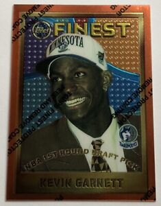 1995-96 TOPPS FINEST ROOKIE W/ COATING KEVIN GARNETT RC SP NO. 115