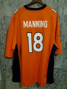 peyton manning nfl denver broncos jersey #18 orange xxl nike on field nfl player - Foto 1 di 7