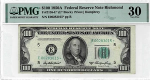 1950A $100 Federal Reserve *STAR*note-fr. 2158-E* (Richmond-1 of 14) PMG VF 30 - Picture 1 of 6