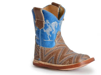 Roper Infants Boys Tan/Blue Leather Cowbabies Arlo Jr Cowboy Boots - Image 1 of 2