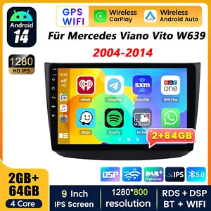 64G Android 14 Autoradio Carplay GPS Navi Für Mercedes Viano Vito W639 2004-2014 - Bild 1 von 15