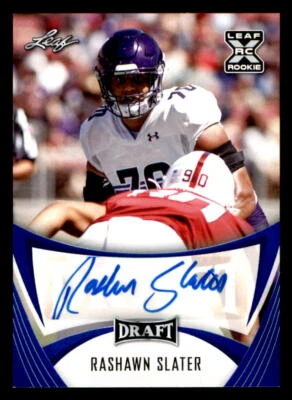 2021 Leaf Draft AUTO Blue #BARS2 Rashawn Slater (ref 225106) - Image 1 of 2