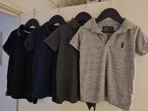 Next Polo Shirt X 4 Bundle Age 3 Boys Blue Grey Dinosaur Raindeer - Picture 1 of 20