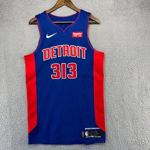 Nike Detroit Pistons Jersey Men's Large Team Player Issue Posner 313 Aeroswift Cover