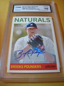 Brooks Pounders Royals 2013 Topps Heritage autógrafo auto novato radiocontrol grado BP 10 - Imagen 1 de 1