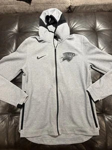 Oklahoma City Thunder Nike NBA Zip Up Jacket Hoodie - Men's M Gray Tech - Picture 1 of 11