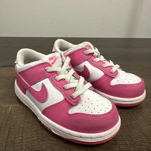 9C Nike Dunk Low Barbie FB9107-102 TD Kid's Fuchsia Pink White Toddler D3 - Picture 1 of 23
