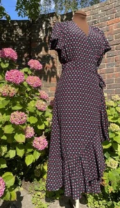 Somerset Alice Temperley Boho Summer Wrap Dress Hearts & Floral Dress Sz 16 - Picture 1 of 11