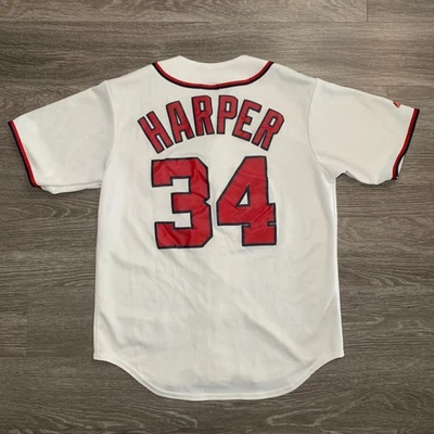 Mens Majestic MLB Washington Nationals Bryce Harper Jersey Sz. M - Image 1 of 4