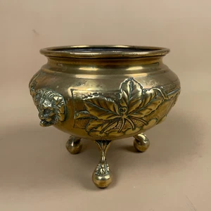 Antik Metall Gold Messing Metall Topf Übertopf Jardiniere Vintage Handarbeit 3 Meter - Bild 1 von 9
