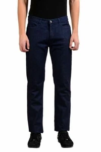 Pantalones de mezclilla clásicos de pierna recta azul oscuro para hombre Versace Collection EE. UU. 32 IT 48 - Imagen 1 de 6