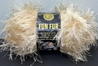 Lion Brand Fun Fur Eyelash Yarn #124 Champagne Tan Beige 1 Skein 60 Yd Free Ship - Image 1 of 4