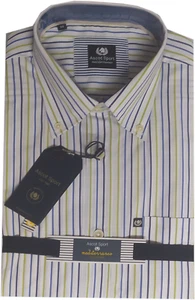 CAMICIA UOMO manica lunga M L XL XXL 3XL cotone righe verde blu ASCOT SPORT - Bild 1 von 1