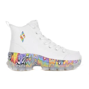 Skechers x Jen Stark Women's Hi Ryze - See-Thru Drip White High Top Sneakers ... - Picture 1 of 4