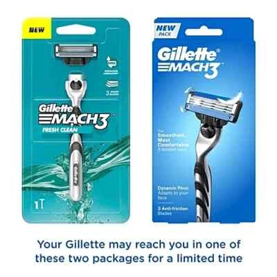 Gillette Mach3 Rasoio Manico Sicurezza 1 Pre-caricato Cartuccia Mach 3 Nuovo - Immagine 1 di 4