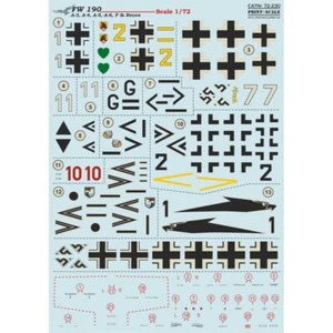Calcomanía de impresión escala 72-230 para avión 1:72 FW 190 A-3, A-4, A-5, A-6, F & Recon - Imagen 1 de 12