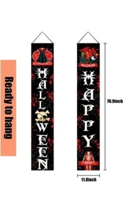 Halloween Veranda Schild Outdoor, Happy Halloween Couplet Banner Deko, Willkommen - Bild 1 von 3