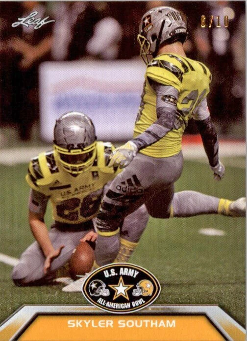 2016 SKYLER SOUTHAM Leaf US Army All-American GOLD Rookie BYU #/10 - Image 1 of 1
