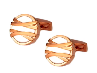 Perlmutt Manschettenknöpfe rosevergoldet rd. 20 mm + brauner Box MK0593 - Bild 1 von 4