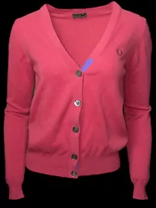 FRED PERRY Damen Casual Wolle Cardigan Pullover Rose 5732 Gr.M - Bild 1 von 6