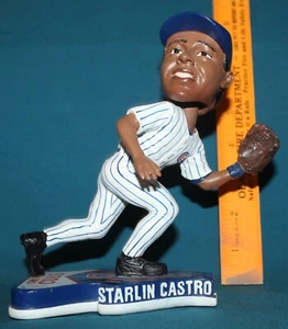 STARLIN CASTRO Chicago Cubs EXCLUSIVE Pennant Base Bobblehead #12/2013 Legends - Picture 1 of 5