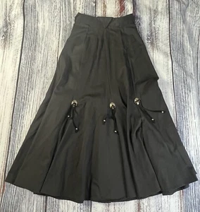 Circle T By Marilyn Lenox Women’s Vintage Black Western Skirt With Conchos 3/4 - Picture 1 of 8