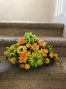 Vintage McCoy FLORALINE #520 Olive Green Matte Low Planter Centerpiece w/blooms - Picture 1 of 3