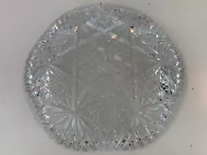 Ant American Brilliant Period Clear Cut Glass Decorative Plate w/ Scalloped Rim - Picture 1 of 12