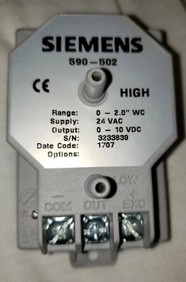 Siemens 590-502 - Differential Pressure Sensor - Image 1 of 3