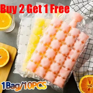 10PACK Ice Cube Freezer Bags 24 Cubes Maker Clear Bag Fridge Party BBQ UK STOCK - Picture 1 of 11