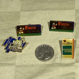 Lot Of 4 Vintage Euro Disney Pin Trading Lot Resort Ouverture American Express - Picture 1 of 9